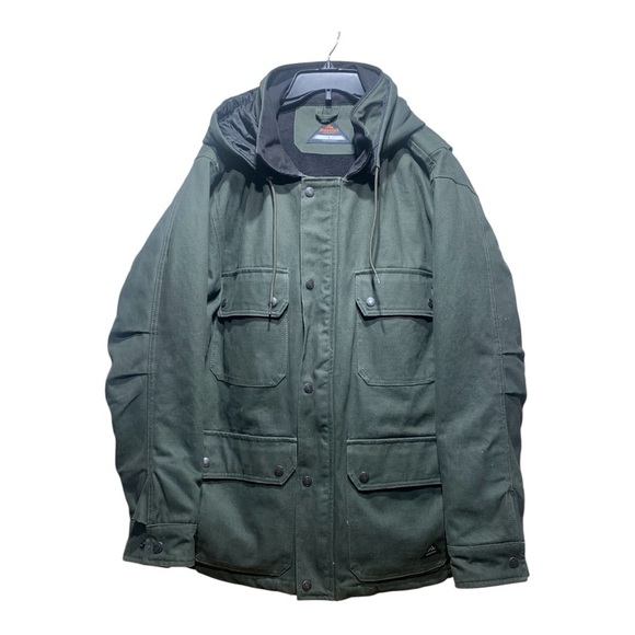 Men's Canvas Heavy Duty Ridgecut Toughwear Hooded Jacket Sz Large
